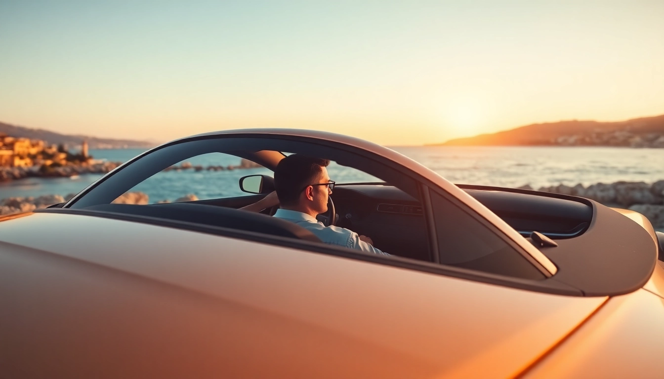 Experience a professional hire car with driver Malta, showcasing luxury vehicles against a scenic coastal backdrop.