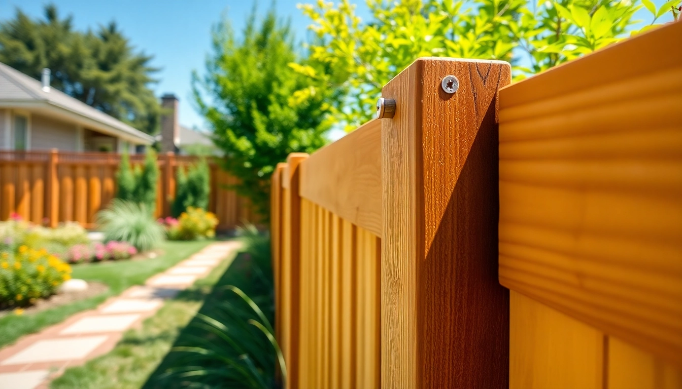 Fencing companies Manchester providing professional wooden fence installation in a sunlit garden.